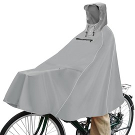 Andake Raincoat, Rain Poncho, Bicycle Raincoat, Windproof, Waterproof, Unisex, Heavy Rain Protection, Transparent Hood, Backpack, Lightweight, Foldable, gray, 1