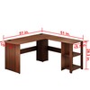 SHW 51 x 51 Inches L-Shaped Home Office Wood Corner