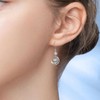 Shysnow Moon Birthstone Earrings for Women 925 Sterling Silver Half