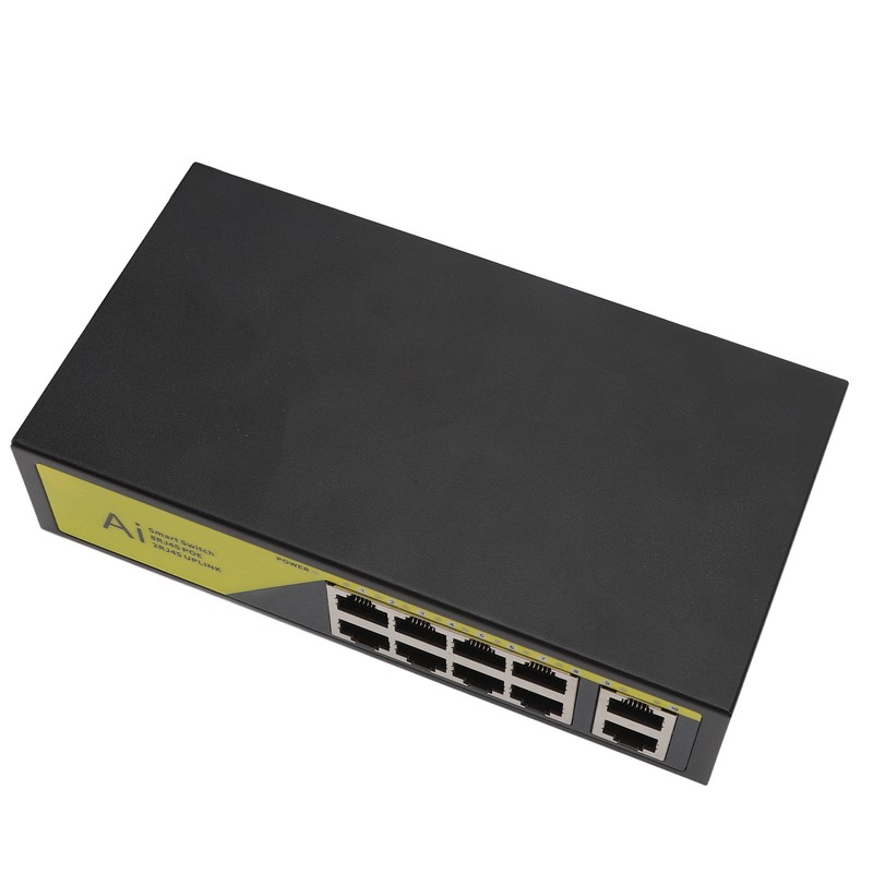 AI POE Switch 8 POE Ports and 2 Uplink 100Mbps