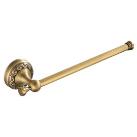 Flybath Open Towel Ring Antique Brass Exquisite Pattern Carving Hanger Hand Towel Holder for Bathroom Kitchen Accessories Wall Mounted, Brushed Bronze