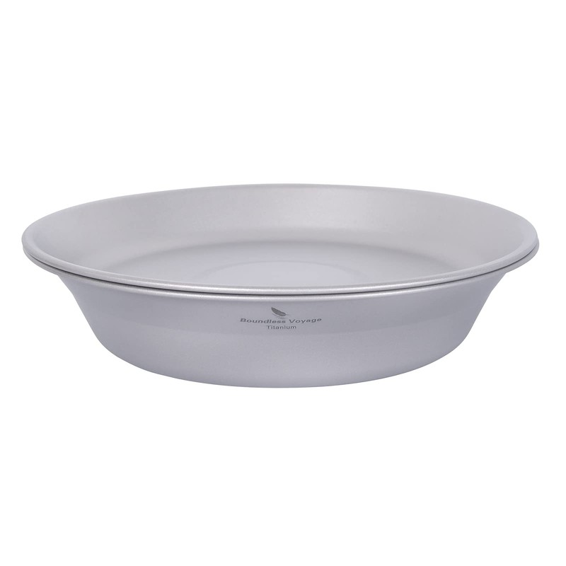 Boundless Voyage Titanium Dish Plate Bowl Set with Carry Bag