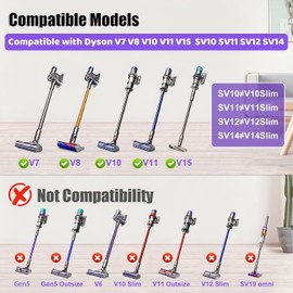 Brush Head for Dyson V7 V8 V10 V11 V15 SV10 SV11 SV12 SV14 Motorhead Electric Brush Turbine Accessories Replacement Brush for Dyson and Carpets and Hard Floors and Tight Corners