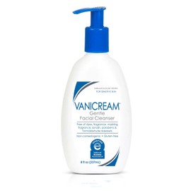 Vanicream Limpiador facial suave con dispensador de bomba, 8 onzas líquidas, formulado sin irritantes comunes para personas con piel sensible