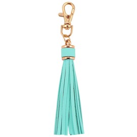 MSCFTFB 10pcs Tassel Purse Charm,Leather Keychain,Key Chain for Car Keyring Purse Accessory Bag Charm Gift for Mom(Turquoise)