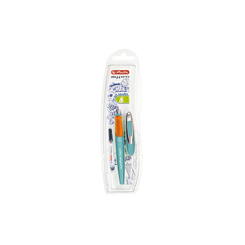 Herlitz my.pen School Fountain Pen L-Nib Turquoise/Orange L