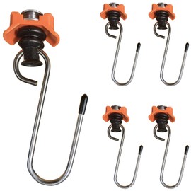 FishYuan 5 Pack Single Stud Fitting L Track Tie Down Anchor with S Hook
