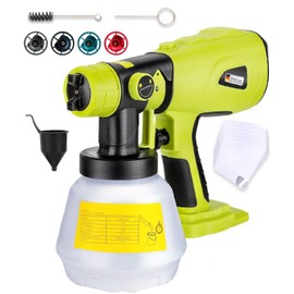 GRVODFRTA Cordless Paint Sprayer Compatible with Ryobi One 18V Battery 1000ml Capacity HVLP Spray Paint Gun 3 Patterns and 4 Nozzles for Wall Fence Furniture House Painting(Battery Not Included)