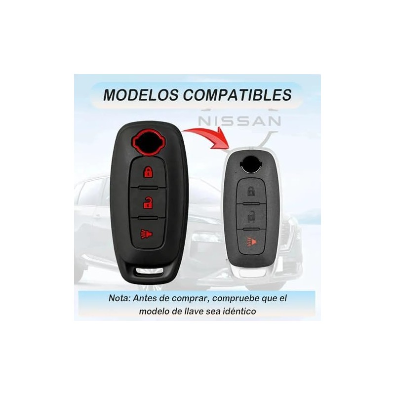 Genérico Funda de Silicona para Llave de Coche Nissan Versa