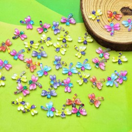 50PCS Mini Dragonfly for Crafts Dollhouse Miniature Resin Tiny Dragonflies for Fairy Garden Dollhouse Micro Landscaping Decoration