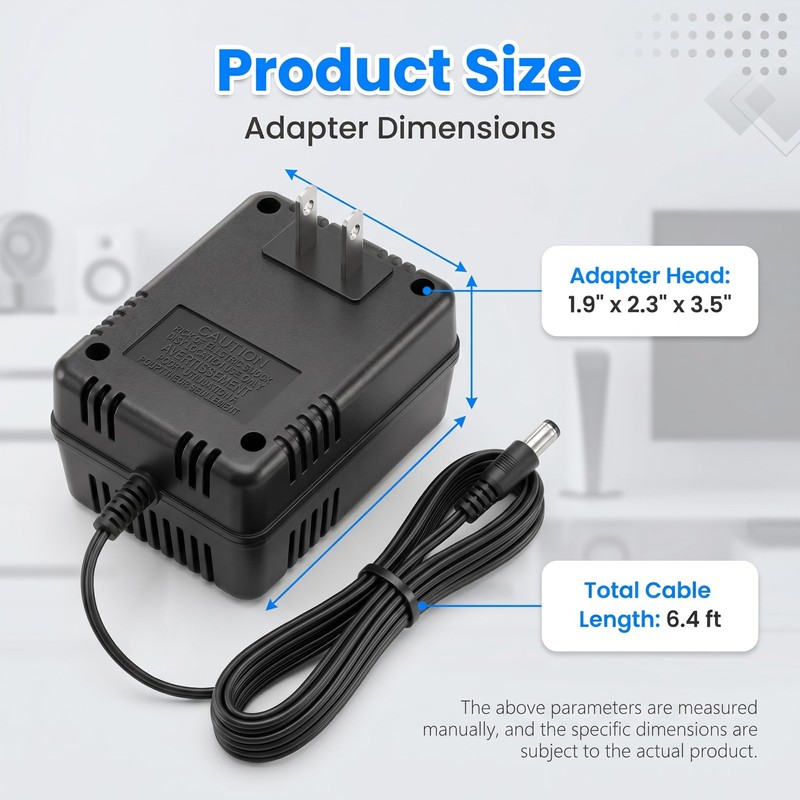 AC to AC Wall Adapter Transformer 12V Straight 2.1 mm