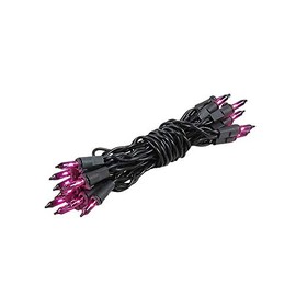 Novelty Lights 20 Light Purple Christmas Craft Mini Light Set, Non-Connectable, Black Wire, 8' Long