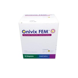 Onivix FEM | Suplemento Alimenticio en Polvo | Myo-inositol, Ácido Levomefólico, Vitamina B12 | Apoya equilibrio hormonal y salud ginecológica | Caja con 30 Sobres de 2.1 g