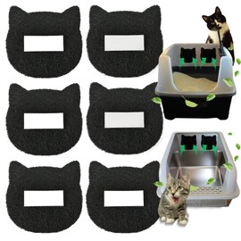 PurifyLogix Cat Litter Box Replacement Charcoal Filters Compatible with Most Cat Litter Box, Universal Stick-on Activated Carbon Filters to Absorb Odors and Control Damp for Keep Home Fresh (6 Pack)