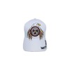 Native Pride Indian Bald Eagle Target Bullseye White Embroidered Cap