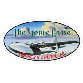 Generic Howard Hughes Spruce Goose Oval Bumper Sticker D3655