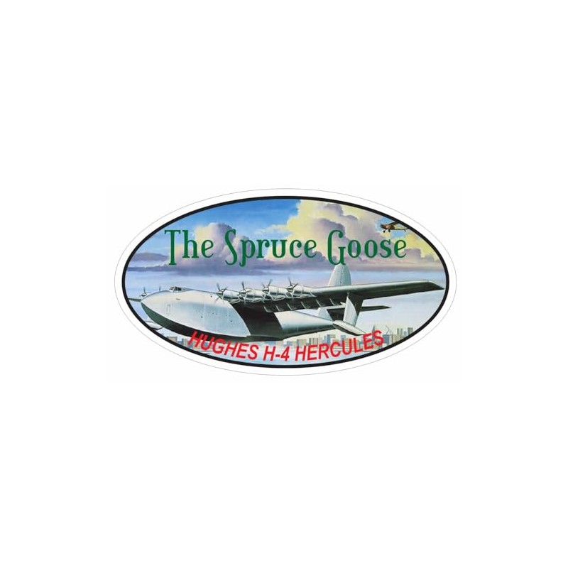 Generic Howard Hughes Spruce Goose Oval Bumper Sticker D3655