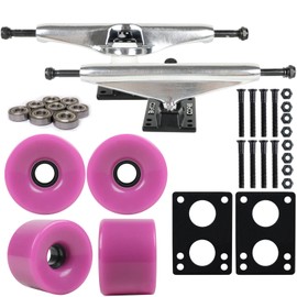 Longboard Skateboard Trucks & Wheels Combo 76mm Purple