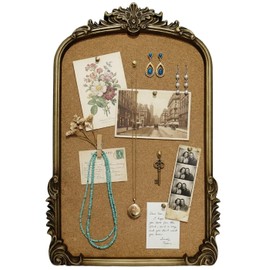 Cork Bulletin Board for Walls, 18"x26.7" Large Wood Framed Pin Board, Vintage Picture Photo Pinboard, Vision Prayer Board for Home Office Room Decor