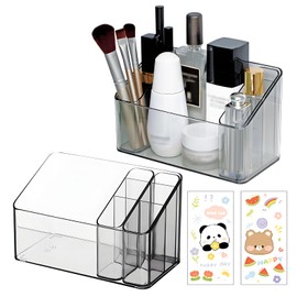 2 x plastic cosmetic storage box