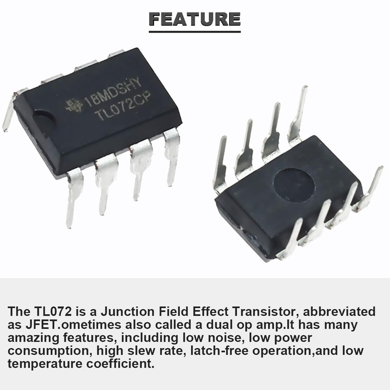DAOKAI TL072CP Op Amp DIP-8 Delay Op Amp Dual Op