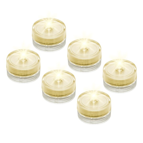 sourcing map Submersible Bright LED Tea Light, Warm White Waterproof
