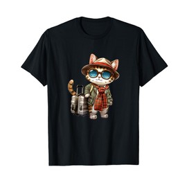Explore the World with a Travel Cat and Their Suitcase T-Shirt