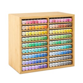 Wooden Marker Organizer for Desk, Hold 144 Markers with 9 Compartments