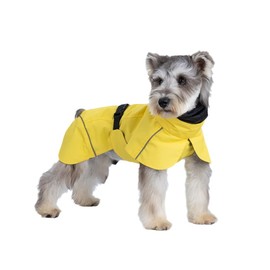 PawPawer Dog Raincoat Poncho with Reflective String and Elastic Cuffs Waterproof and Windproof for Small and Medium Breed (Yellow, X-Large)