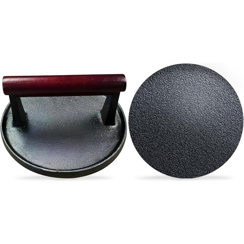 IAN's Smash Burger Press 4 Inch, Cast Iron Hamburger Press