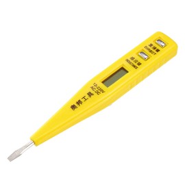 sourcing map Digital Voltage Tester Electric Pen Screwdriver LCD Circuit Detector Break Point Test Pen 3mm Slot AC12-220V