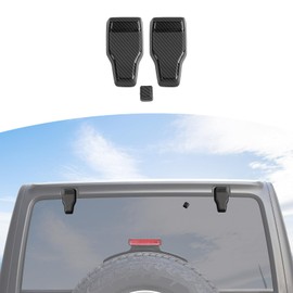 RT-TCZ for Jeep JL Rear Window Hinge Cover Trim Nozzle Decals for Jeep Wrangler JL JLU 2018 up Carbon Fiber Exterior Accessories 3pcs
