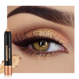 FeiCuiYun Paleta De Sombras De Ojos Monocromáticas En Crema Con Brillo  Sombra De Ojos Y Delineador En Lápiz 2 En 1 Para Mujer  Resistente Al Agua,...