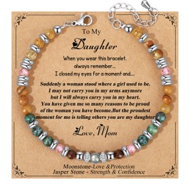 Daughter Gifts from Mom, Moonstone Daughter Bracelets Daughter Gifts