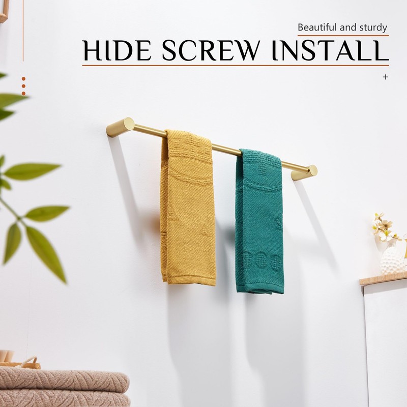 KOKOSIRI Bathroom Towel Rack Wall Mounted 24-Inch Bath Towel Bar