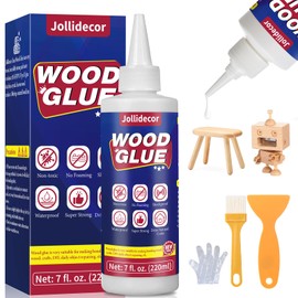 220ml Wood Glue for Furniture Heavy Duty, Waterproof Strong Adhesive Craft Glue Clear Fast Drying Balsa Super Glue for Woodworking, Wooden Edge, Oak, Walnut, Wooden Products