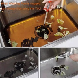 Nurano Drain Unblocker Tools Spring Pipe Dredging Tool Sink Unblocker Tool Plug Unblocker Drain Hair Clog Remover Reusable Drain Cleaning Brush for Kitchen Sink Bathroom Shower 60cm or 90cm (60cm)