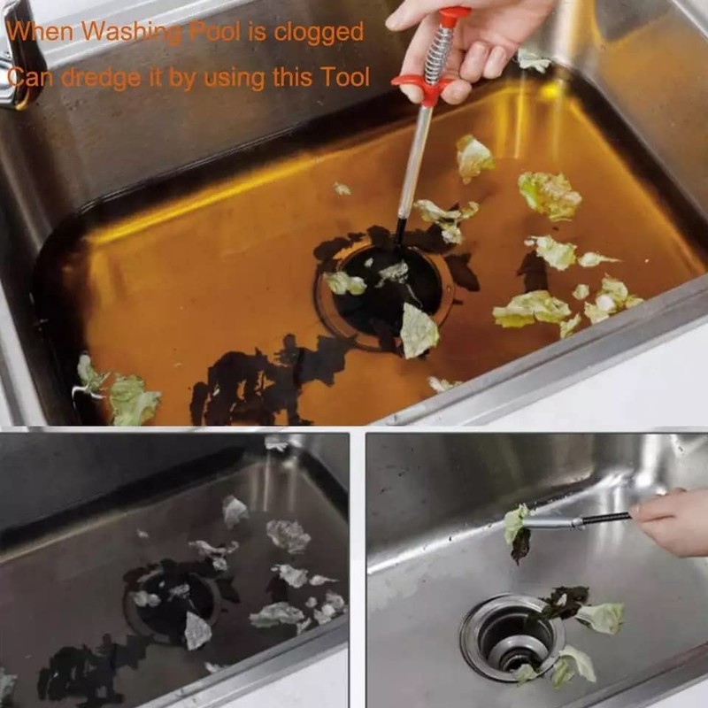 Nurano Drain Unblocker Tools Spring Pipe Dredging Tool Sink Unblocker