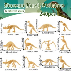 240 Pieces Dinosaur Bones Dinosaur Skeleton Toy Assorted Figures Dino Bones Educational Gift for Science Play Dino Sand Dig Party Favor Stocking Stuffer Unable to Stand