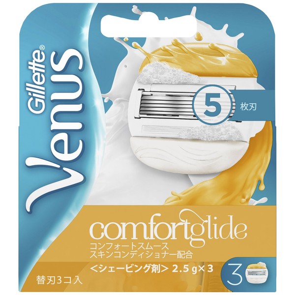 Gillette Venus Comfort Smooth Skin Conditioner Formulated for Women, Razor, 3 Replacement Blades