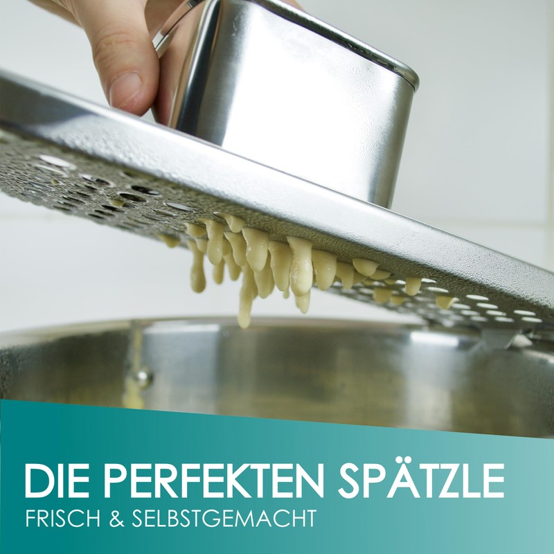 Cookery - Spaetzle slicer made of stainless steel (dishwasher safe).