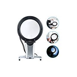 Reading Magnifier, Hands Free Neck Wear Handheld Large Lighted Magnifying Glass Desktop Magnifier with LED Light for Close Work, Reading, Sewing, Cross Stitch, Inspection, Repair, Crafts