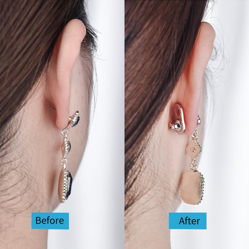 Earring Backs for Droopy Ears, 4pcs Heart Shape Earring Lifter