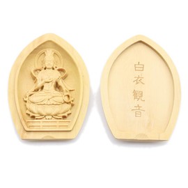 Kurita Good Buddha Statue [Protection Honzon] White Coat Kannon (Lotus Shaped Incense Buddha [Pocket Buddha]), Protection Honzon (Height 2.4 inches (6.2 cm), Width 1.8 inches (4.5 cm), High Quality