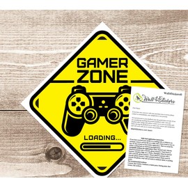 Wall4stickers Gamer Zone Loading Door Sticker Children Room Wall Sticker Mural Vinyl Decal Nursery Kids Gamers Art Teenager Video Game Mural