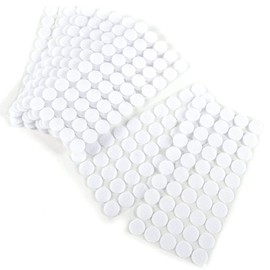 Vkey 324 Pairs 10mm Diameter Sticky Back Dots Coins Hook & Loop Self Adhesive dots Tapes White