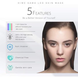 Máscara facial LED – Máscara de luz de 7 colores para cara y cuello, luz roja y azul, diseño inspirado en Corea, elegible para FSA/HSA, A-051