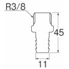 SANEI TS28-10 Pipe Parts Stainless Steel Hose Nipple Hose Connection