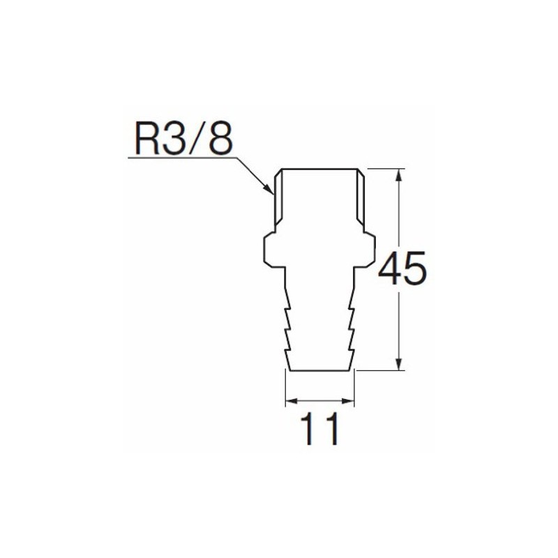 SANEI TS28-10 Pipe Parts Stainless Steel Hose Nipple Hose Connection