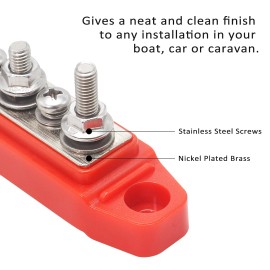 Recoil BBS43-R 4 x 1/4” Studs 3 x #8 Screw Terminals Power Distribution Block